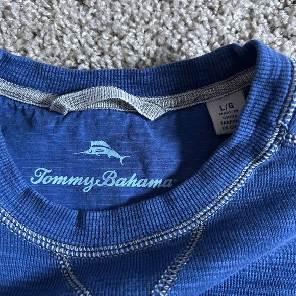 Tommy Bahama Mens L Preppy Casual Crewneck Long Sleeve Sweatshirt Blue - Picture 3 of 8